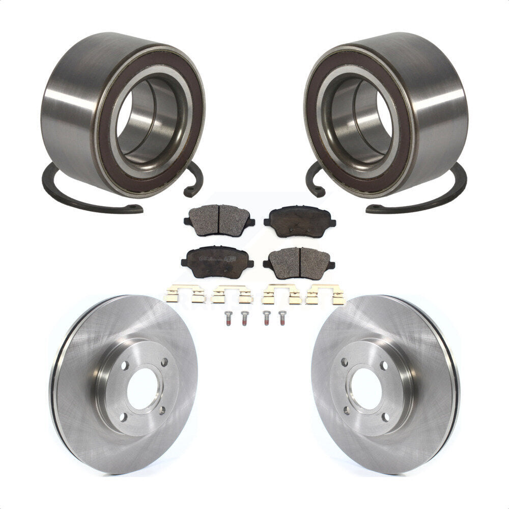 Front Wheel Bearing Disc Brake Rotors And Ceramic Pads Kit For 2014-2019 Ford Fiesta ST KBB-126761