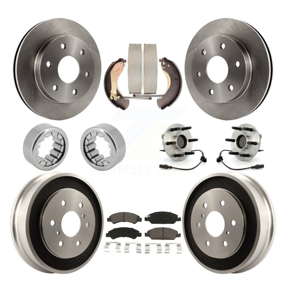 Front Rear Hub Bearings Disc Brake Rotors And Pads Shoes Kit (10Pc) For GMC Sierra 1500 KBB-126763