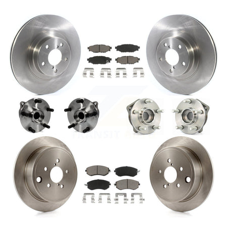 Front Rear Hub Bearings Disc Brake Rotors And Ceramic Pads Kit (10Pc) For Subaru Impreza KBB-126776