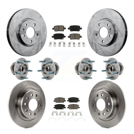 Front Rear Hub Bearing Disc Brake Rotor Pads Kit (10Pc) For Chevrolet Equinox GMC Terrain KBB-126778