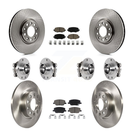 Front Rear Hub Bearings Disc Brake Rotors And Pads Kit (10Pc) For Jeep Renegade Fiat 500X KBB-126781