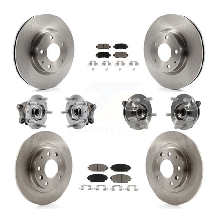 Front Rear Hub Bearing Disc Brake Rotors And Pads Kit (10Pc) For 2016-2018 Mazda CX-3 AWD KBB-126784