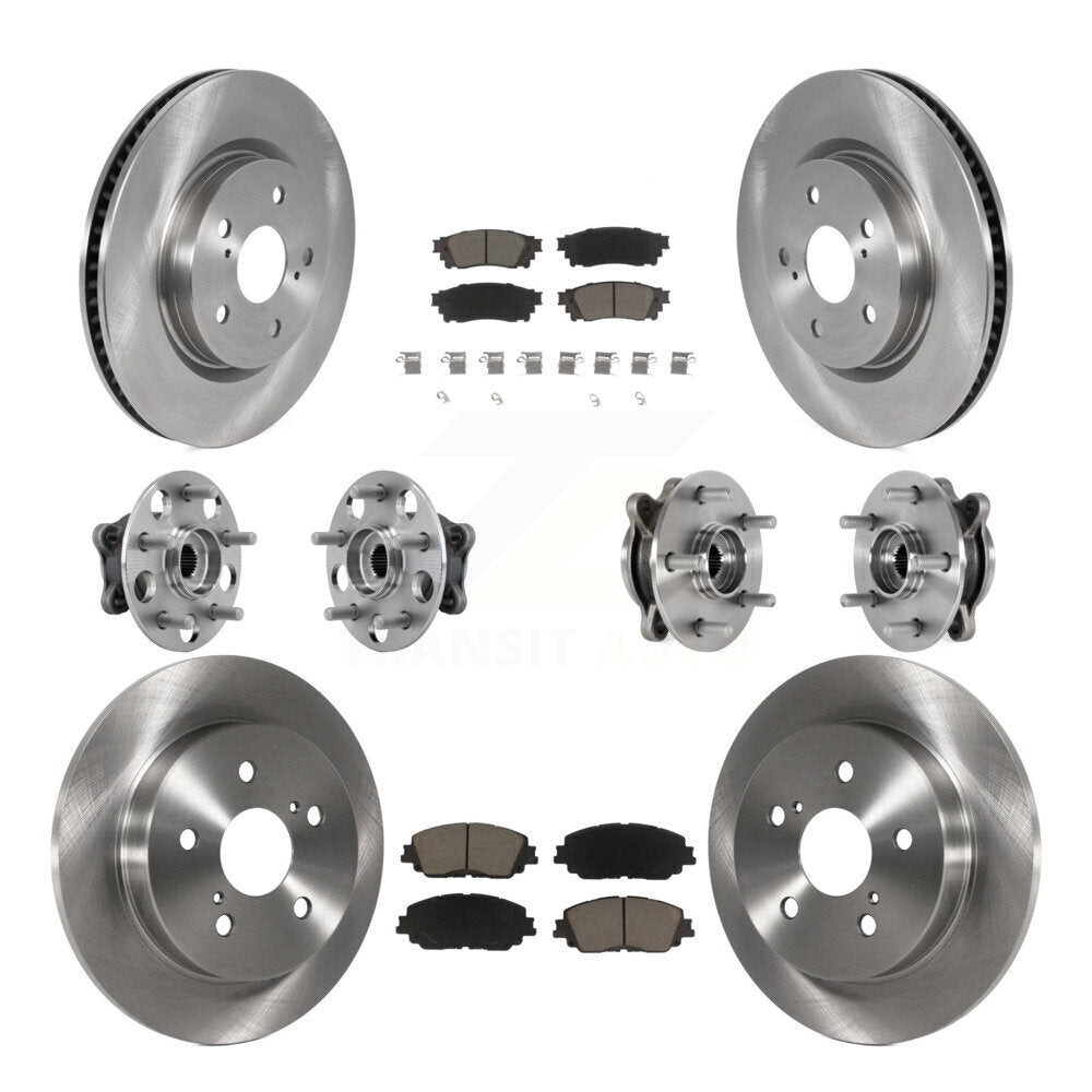 Front Rear Hub Bearing Brake Rotor And Pad Kit (10Pc) For Toyota Camry Lexus ES250 Avalon KBB-126799