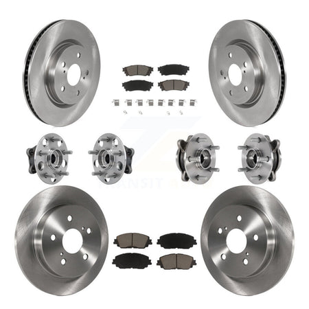 Front Rear Hub Bearing Brake Rotor And Pad Kit (10Pc) For Toyota Camry Lexus ES250 Avalon KBB-126799