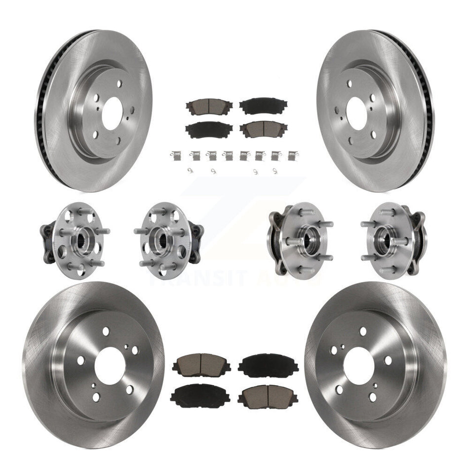 Front Rear Hub Bearing Brake Rotor And Pad Kit (10Pc) For Toyota Camry Lexus ES250 Avalon KBB-126799