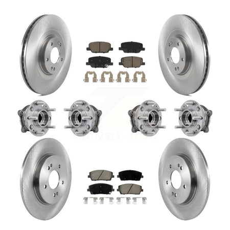 Front Rear Hub Bearing Brake Rotor Pads Kit (10Pc) For Hyundai Palisade Kia Telluride AWD KBB-126807