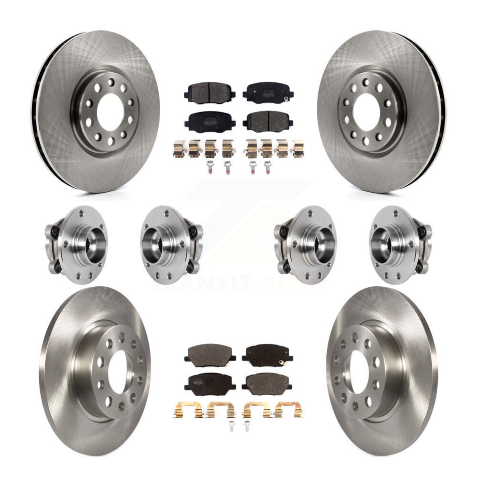 Front Rear Hub Bearings Disc Brake Rotors And Pads Kit (10Pc) For Jeep Renegade Fiat 500X KBB-126822