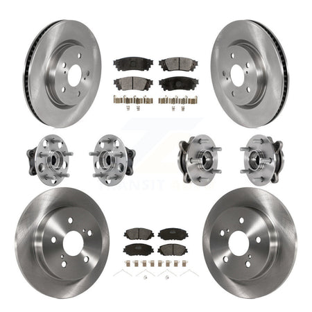 Front Rear Hub Bearing Brake Rotor And Pad Kit (10Pc) For Toyota Camry Lexus ES250 Avalon KBB-126826