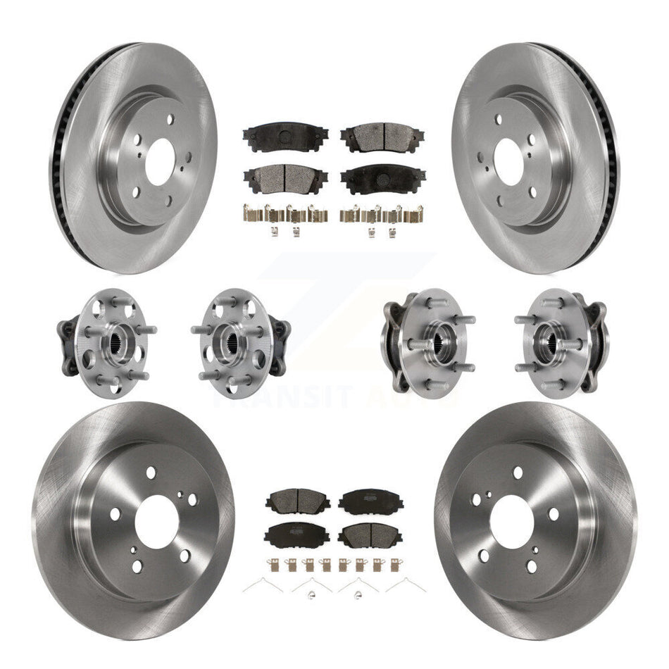 Front Rear Hub Bearing Brake Rotor And Pad Kit (10Pc) For Toyota Camry Lexus ES250 Avalon KBB-126826