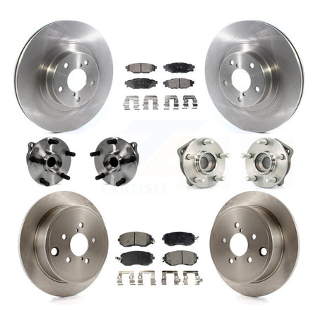 Front Rear Hub Bearings Assembly Disc Brake Rotors And Pads Kit (10Pc) For Subaru Impreza KBB-126834