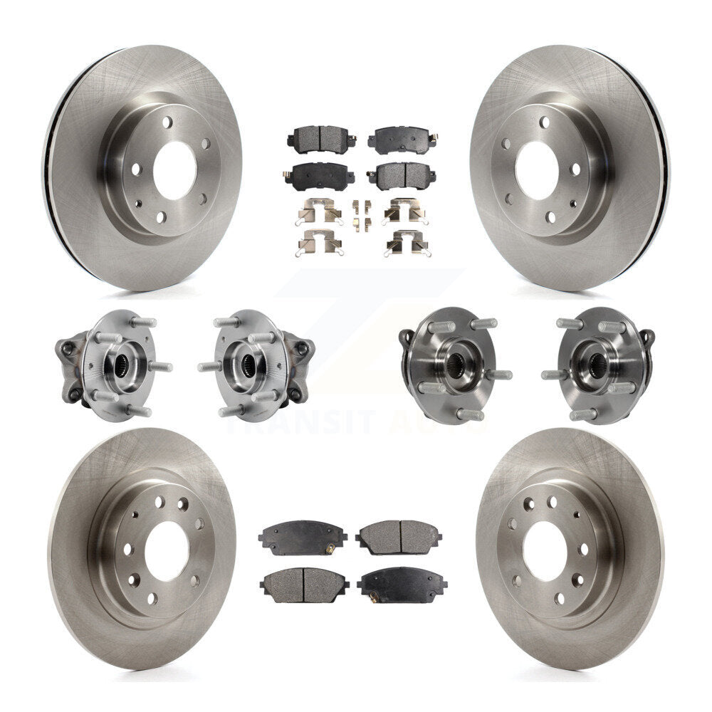 Front Rear Hub Bearing Disc Brake Rotors And Pads Kit (10Pc) For 2016-2018 Mazda CX-3 AWD KBB-126851