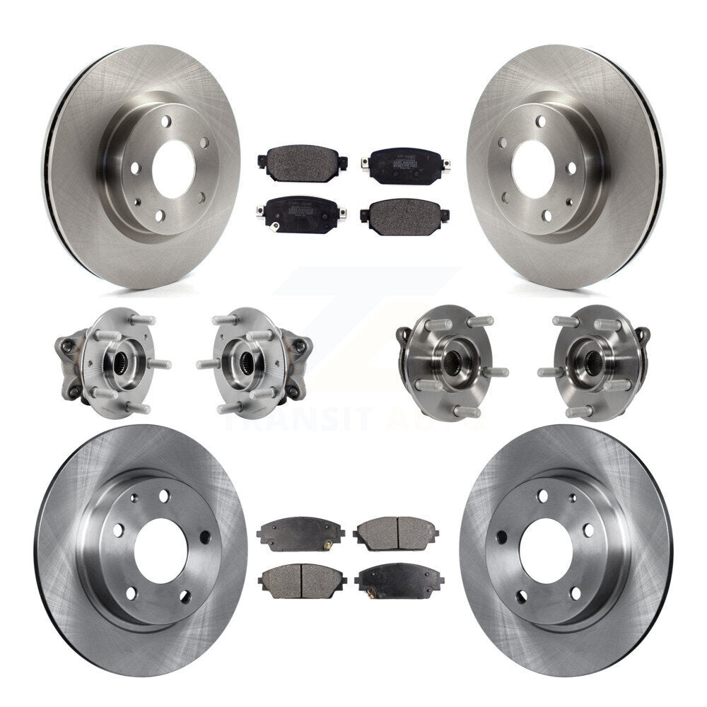 Front Rear Hub Bearing Disc Brake Rotors And Pads Kit (10Pc) For 2019-2021 Mazda CX-3 AWD KBB-126852