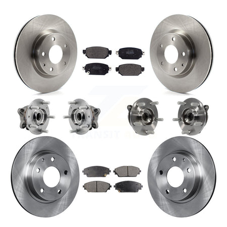 Front Rear Hub Bearing Disc Brake Rotors And Pads Kit (10Pc) For 2019-2021 Mazda CX-3 AWD KBB-126852