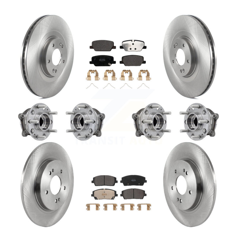 Front Rear Hub Bearing Brake Rotor Pads Kit (10Pc) For Hyundai Palisade Kia Telluride AWD KBB-126859