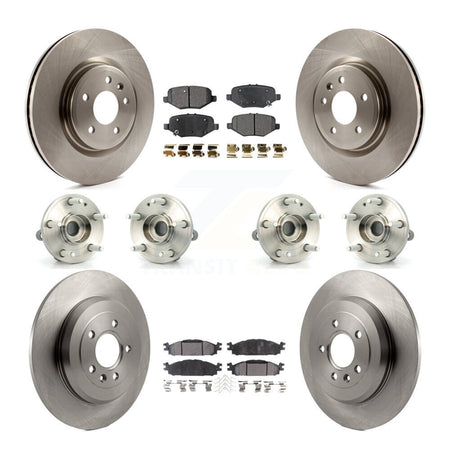 Front Rear Hub Bearing Brake Rotor Pads Kit (10Pc) For 15 Ford Explorer Limited/Sport/XLT KBB-126860