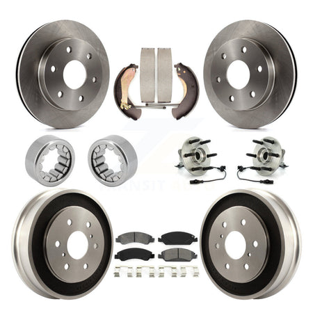 Front Rear Hub Bearings Disc Brake Rotors And Pads Shoes Kit (10Pc) For GMC Sierra 1500 KBB-126870