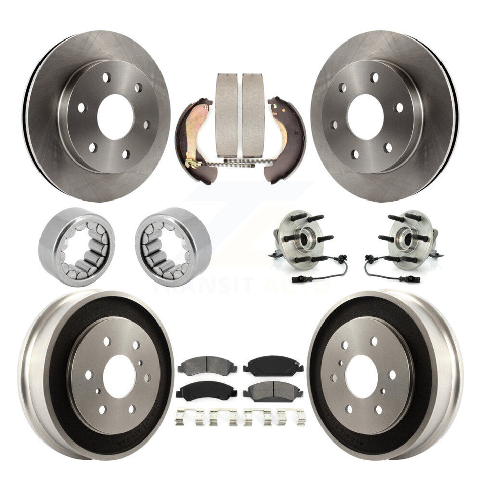 Front Rear Hub Bearings Disc Brake Rotors And Pads Shoes Kit (10Pc) For GMC Sierra 1500 KBB-126870