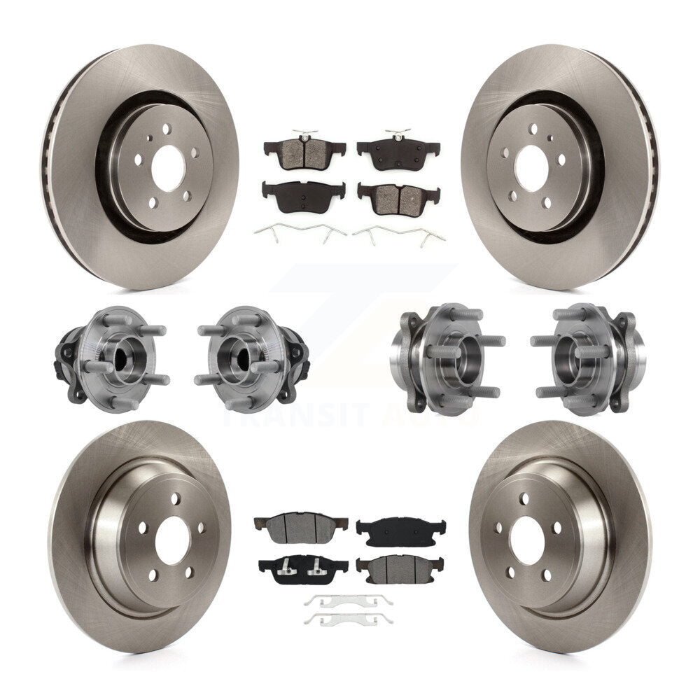 Front Rear Hub Bearing Brake Rotor Pads Kit (10Pc) For Ford Edge Lincoln Nautilus MKX FWD KBB-126872