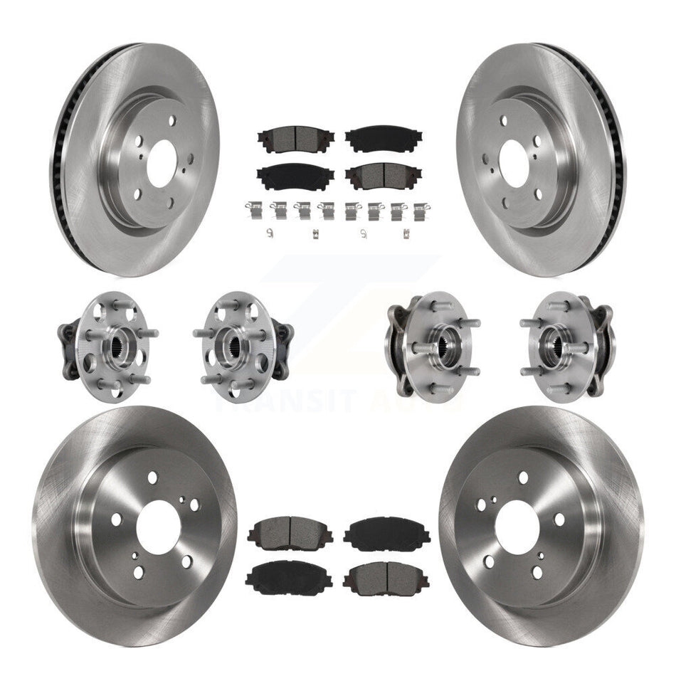 Front Rear Hub Bearing Brake Rotor And Pad Kit (10Pc) For Toyota Camry Lexus ES250 Avalon KBB-126881