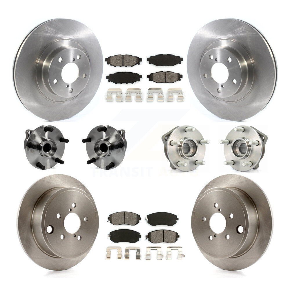 Front Rear Hub Bearings Assembly Disc Brake Rotors And Pads Kit (10Pc) For Subaru Impreza KBB-126898