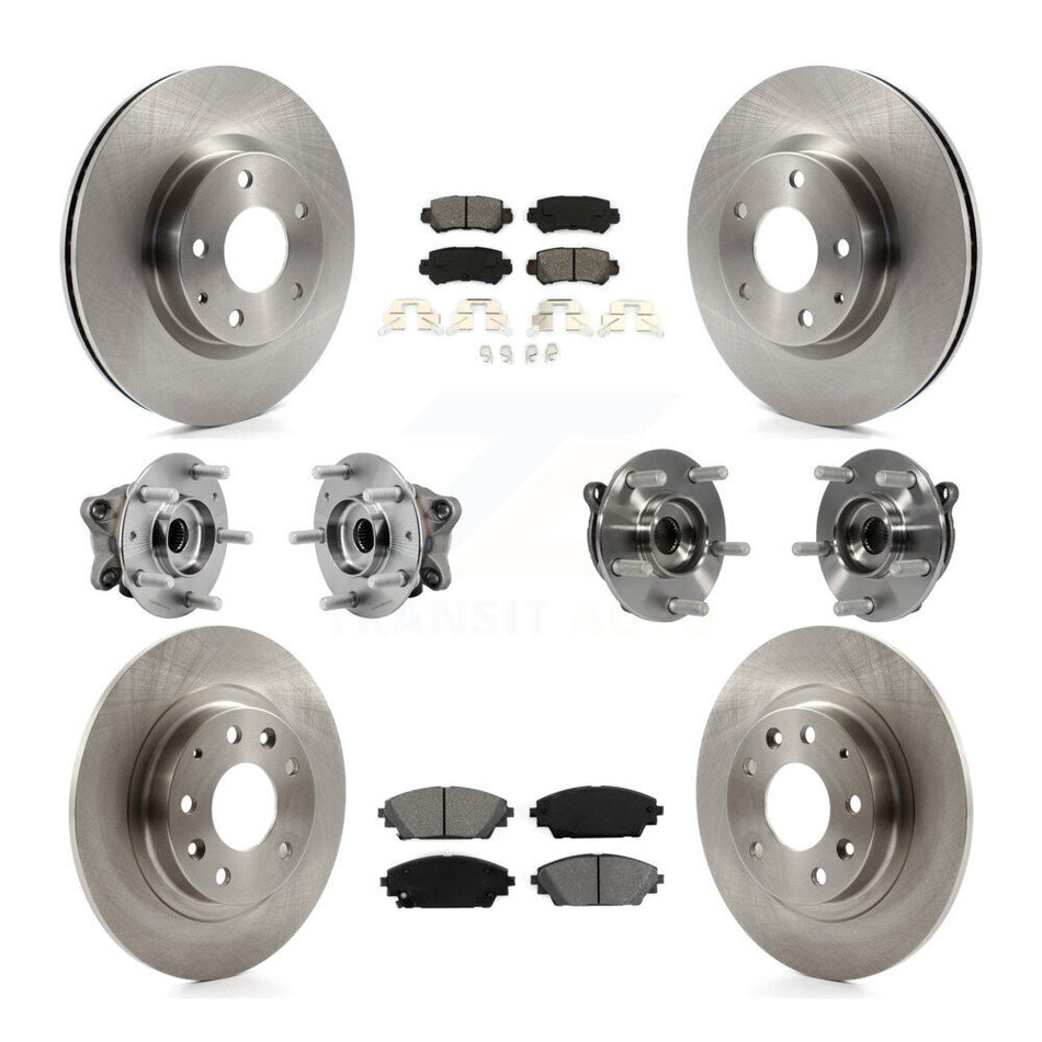 Front Rear Hub Bearing Disc Brake Rotors And Pads Kit (10Pc) For 2016-2018 Mazda CX-3 AWD KBB-126899