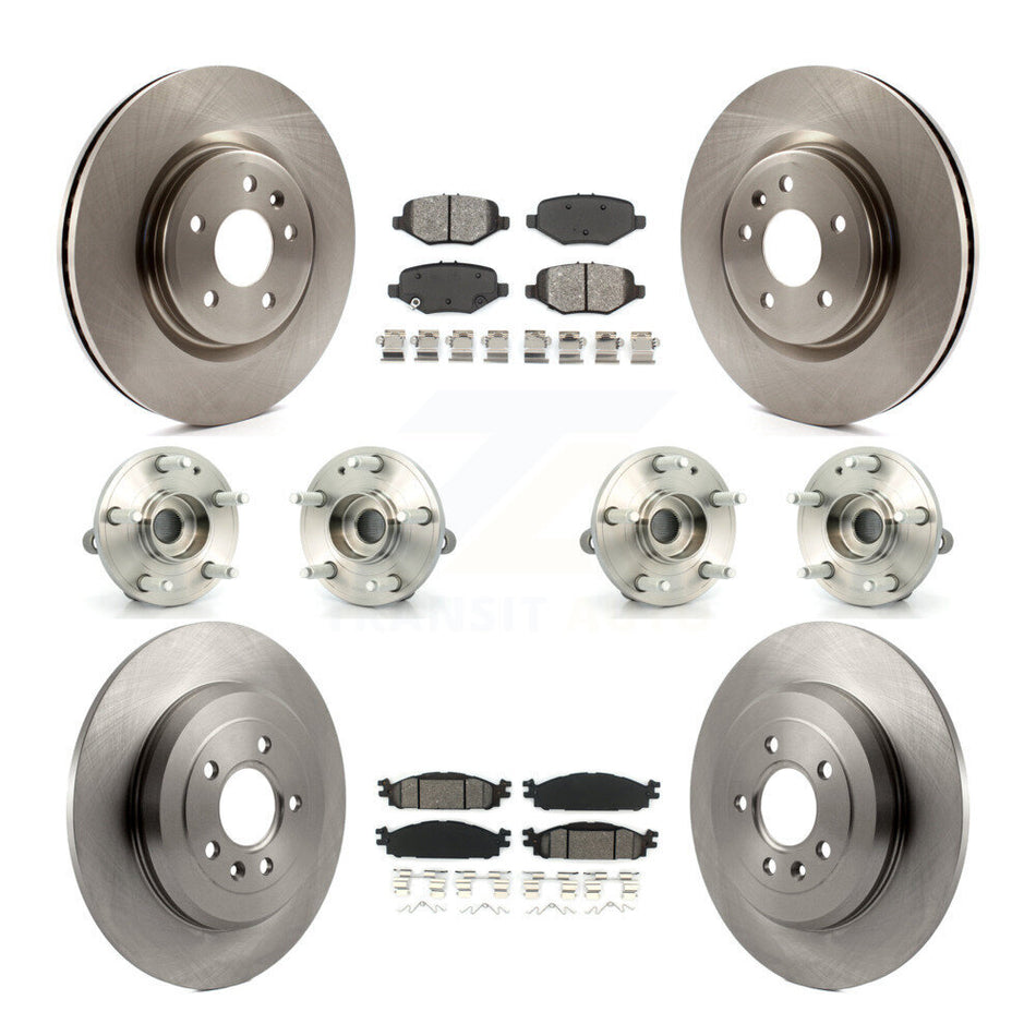 Front Rear Hub Bearing Brake Rotor Pads Kit (10Pc) For 15 Ford Explorer Limited/Sport/XLT KBB-126900