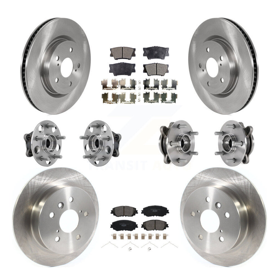 Front Rear Hub Bearings Disc Brake Rotors And Ceramic Pads Kit (10Pc) For Toyota Camry KBB-126925
