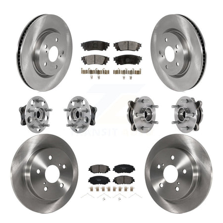 Front Rear Hub Bearing Brake Rotor And Pad Kit (10Pc) For Toyota Camry Lexus ES250 Avalon KBB-126926