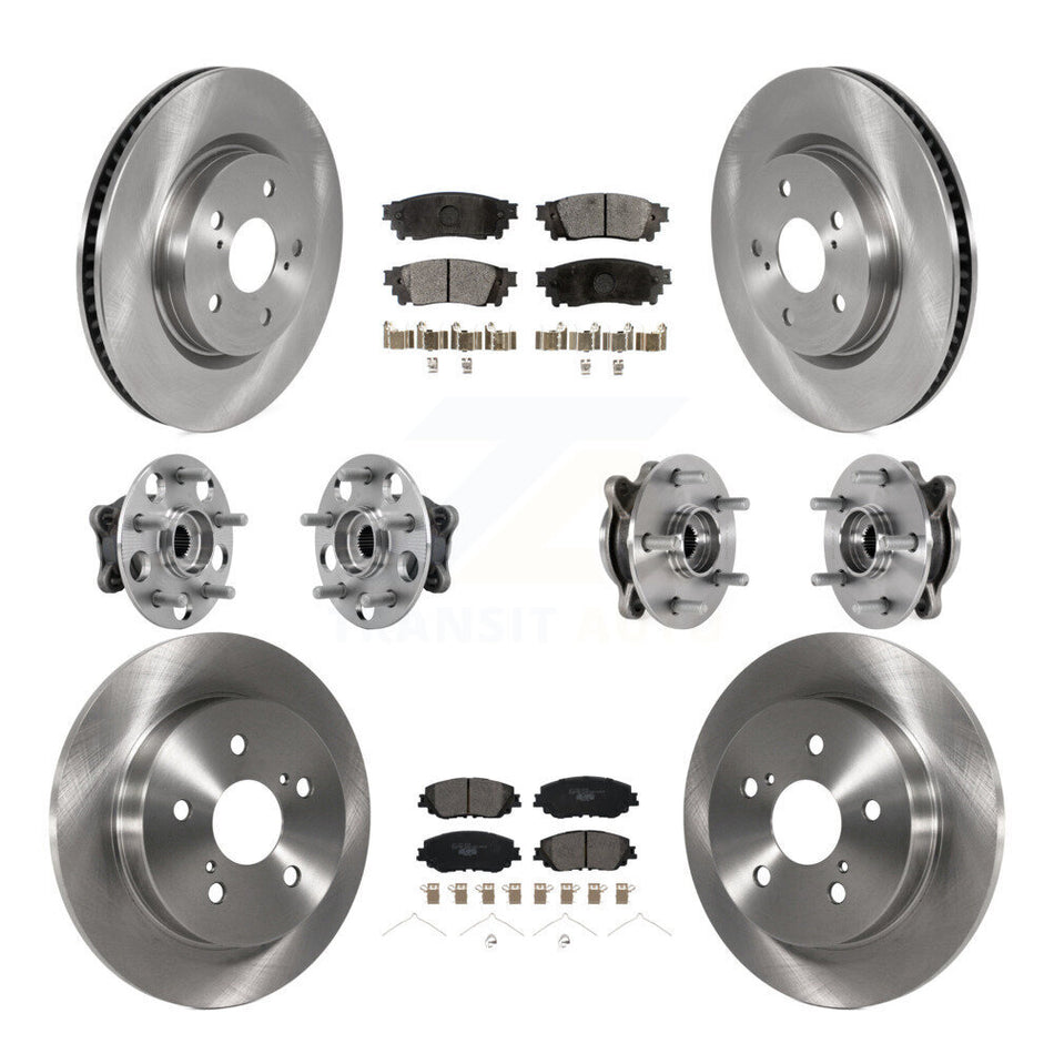 Front Rear Hub Bearing Brake Rotor And Pad Kit (10Pc) For Toyota Camry Lexus ES250 Avalon KBB-126926
