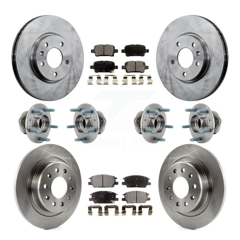 Front Rear Hub Bearing Disc Brake Rotor Pads Kit (10Pc) For Chevrolet Equinox GMC Terrain KBB-126936