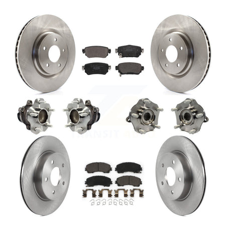 Front Rear Hub Bearings Disc Brake Rotors And Ceramic Pads Kit (10Pc) For Nissan Rogue KBB-126943