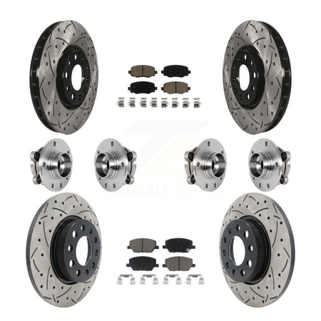Front Rear Hub Bearing Coated Disc Brake Rotor Pad Kit (10Pc) For Jeep Renegade Fiat 500X KBB-126958