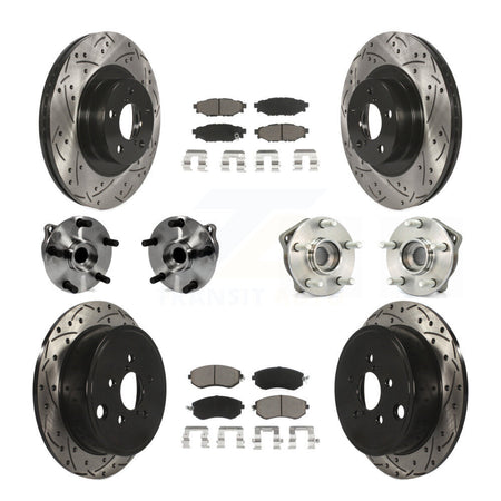 Front Rear Hub Bearings Coated Disc Brake Rotors And Pads Kit (10Pc) For Subaru Impreza KBB-126975