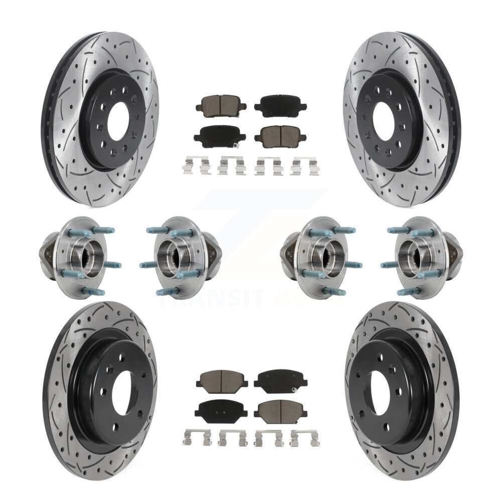 Front Rear Hub Bearing Coat Brake Rotor Pads Kit (10Pc) For Chevrolet Equinox GMC Terrain KBB-126982