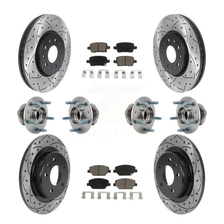Front Rear Hub Bearing Coat Brake Rotor Pads Kit (10Pc) For Chevrolet Equinox GMC Terrain KBB-126982