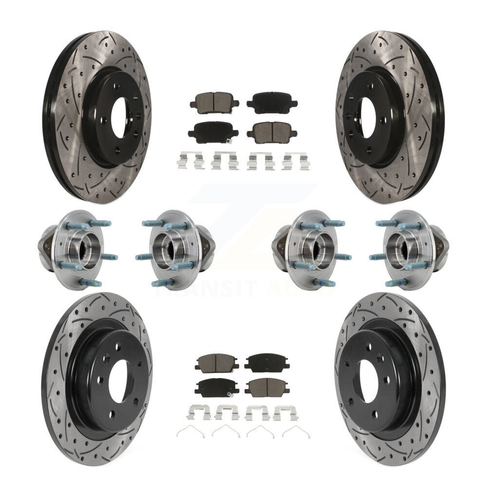Front Rear Hub Bearing Coat Brake Rotor Pads Kit (10Pc) For Chevrolet Equinox GMC Terrain KBB-126983