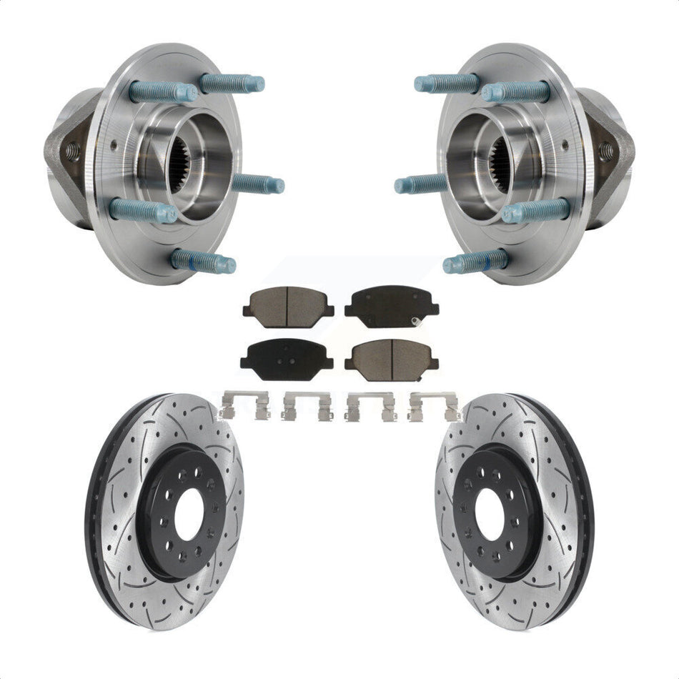 Front Hub Bearing Coated Drill Slot Brake Rotor Pad Kit For Chevrolet Equinox GMC Terrain KBB-126996