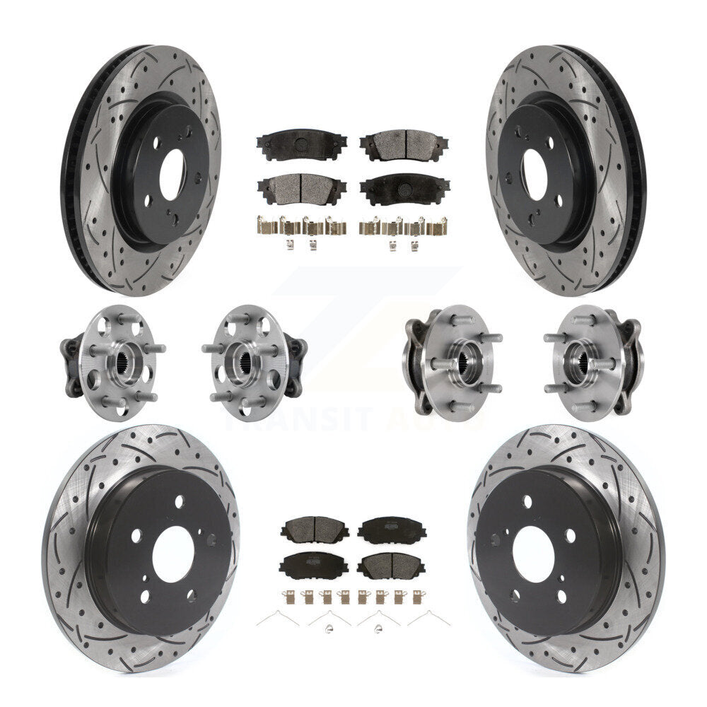 Front Rear Hub Bearing Coated Brake Rotor And Pad Kit (10Pc) For Toyota Camry Lexus ES250 KBB-127031