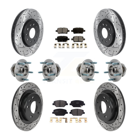 Front Rear Hub Bearing Coat Brake Rotor Pads Kit (10Pc) For Chevrolet Equinox GMC Terrain KBB-127033