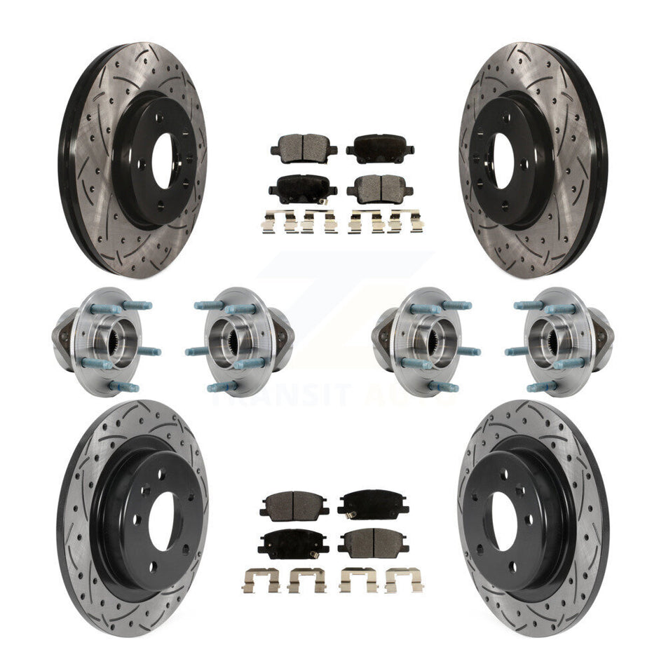 Front Rear Hub Bearing Coat Brake Rotor Pads Kit (10Pc) For Chevrolet Equinox GMC Terrain KBB-127034