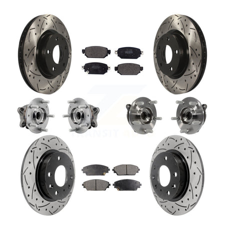 Front Rear Hub Bearing Coated Brake Rotor And Pad Kit (10Pc) For 2019-2021 Mazda CX-3 AWD KBB-127035