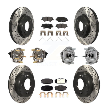 Front Rear Hub Bearing Coated Brake Rotor Pad Kit (10Pc) For Kia Soul Naturally Aspirated KBB-127041