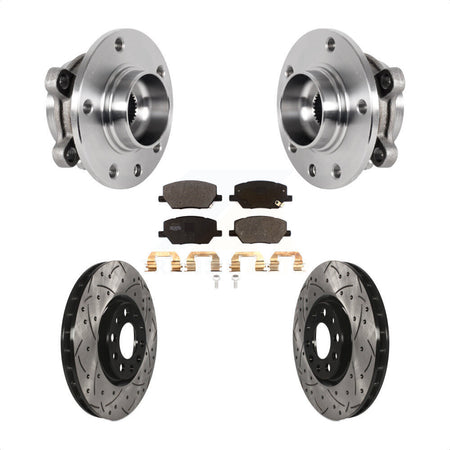 Front Hub Bearing Coat Drill Slot Brake Rotor Pad Kit For Jeep Compass Renegade Fiat 500X KBB-127068