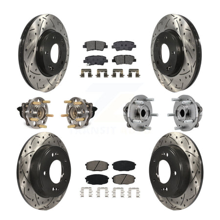 Front Rear Hub Bearing Coated Brake Rotor Pad Kit (10Pc) For Kia Soul Naturally Aspirated KBB-127080