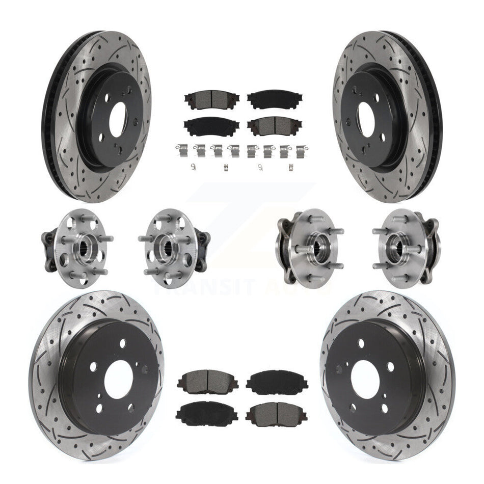 Front Rear Hub Bearing Coated Brake Rotor And Pad Kit (10Pc) For Toyota Camry Lexus ES250 KBB-127085
