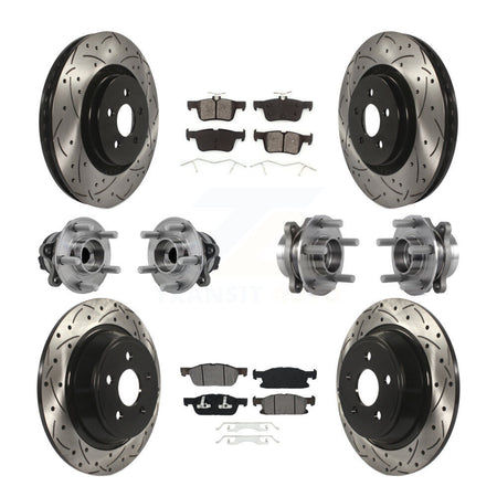 Front Rear Hub Bearing Coat Brake Rotor Pad Kit (10Pc) For Ford Edge Lincoln Nautilus MKX KBB-127099