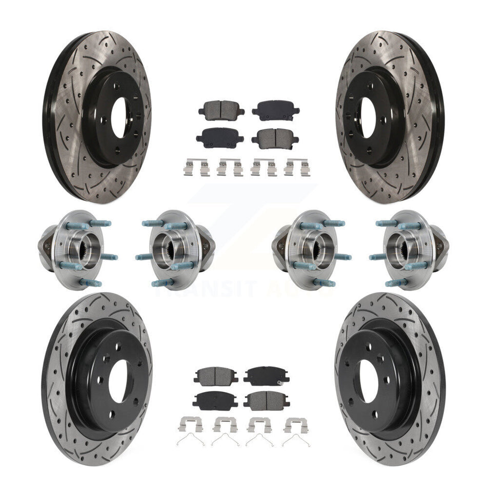 Front Rear Hub Bearing Coat Brake Rotor Pads Kit (10Pc) For Chevrolet Equinox GMC Terrain KBB-127101