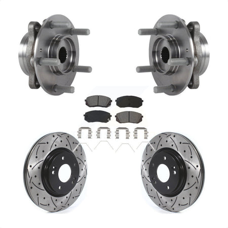 Front Hub Bearing Drill Slot Brake Rotor Pads Kit For Kia Forte Hyundai Elantra GT Forte5 KBB-127104