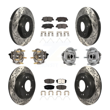 Front Rear Hub Bearing Coated Brake Rotor Pad Kit (10Pc) For Kia Soul Naturally Aspirated KBB-127131