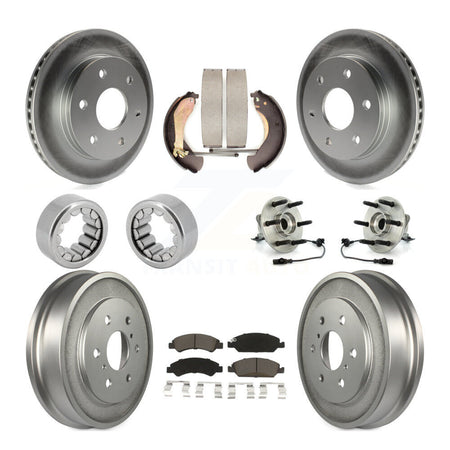 Front Rear Hub Bearing Coated Disc Brake Rotor & Pads Shoe Kit (10Pc) For GMC Sierra 1500 KBB-127175